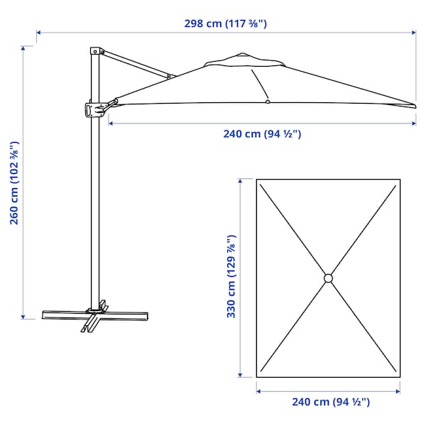 IKEA SEGLARÖ Umbrella, hanging, beige, tilting, Ikea Ireland | 6439IWBYU