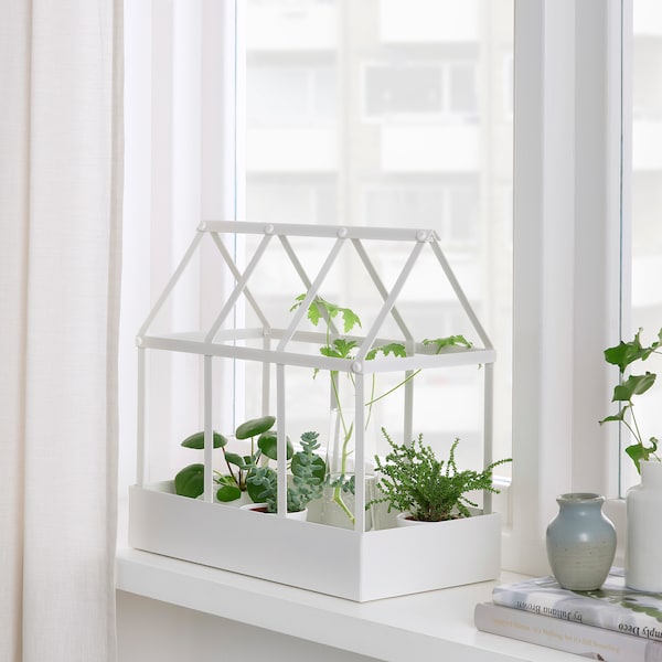 IKEA SENAPSKÅL decoration greenhouse, indoor/outdoor white, 13 ½ in, Ikea Ireland | 4082YMBOZ