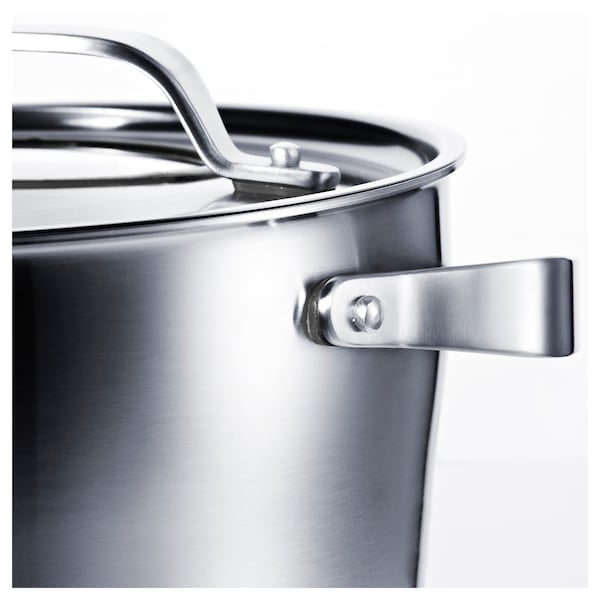 IKEA SENSUELL pot with lid, stainless steel/gray, 5.8 qt, Ikea Ireland | 9617HIXZK