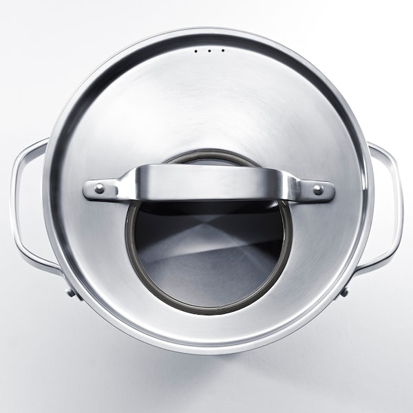 IKEA SENSUELL pot with lid, stainless steel/gray, 5.8 qt, Ikea Ireland | 9617HIXZK