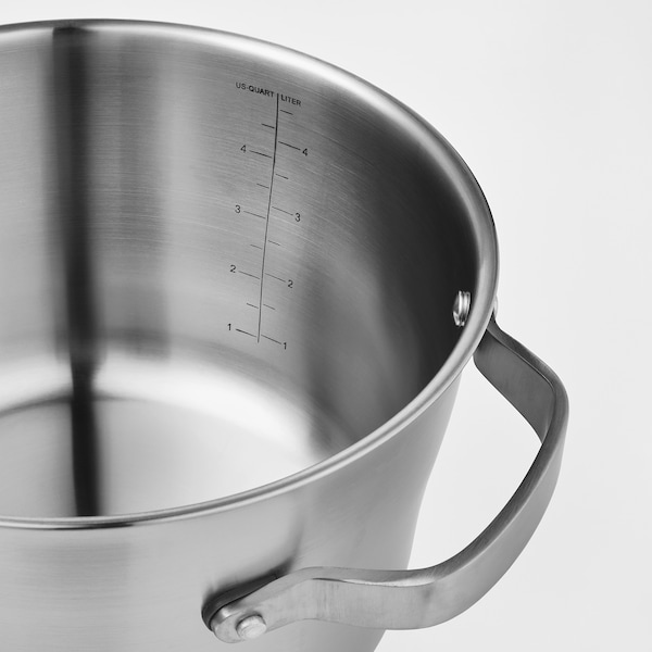 IKEA SENSUELL pot with lid, stainless steel/gray, 5.8 qt, Ikea Ireland | 9617HIXZK