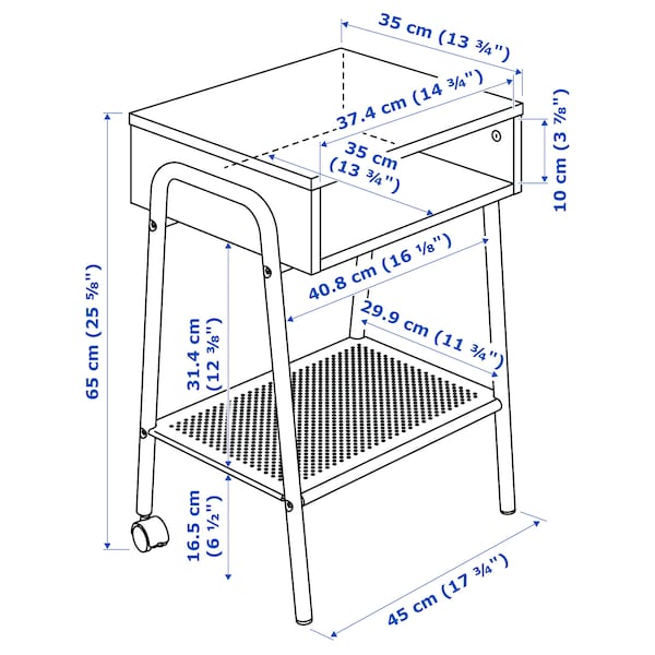 IKEA SETSKOG nightstand, 17 3/4x13 3/4 in Black, Ikea Ireland | 5384DVXOH