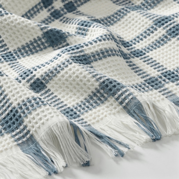 IKEA SIKELVINGE throw, 51x67 in White Blue / Check, Ikea Ireland | 2461KLWMQ