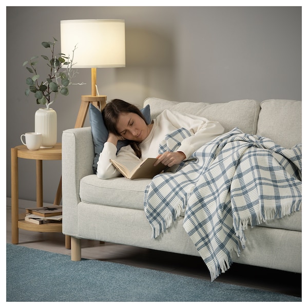 IKEA SIKELVINGE throw, 51x67 in White Blue / Check, Ikea Ireland | 2461KLWMQ