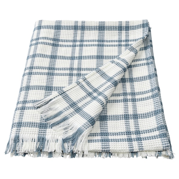 IKEA SIKELVINGE throw, 51x67 in White Blue / Check, Ikea Ireland | 2461KLWMQ