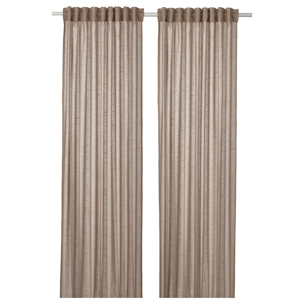 IKEA SILVERLÖNN sheer curtains, 1 pair, 57x98 in Beige, Ikea Ireland | 1275OLQVS
