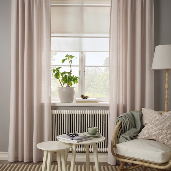 IKEA SILVERLÖNN sheer curtains, 1 pair, 57x98 in Pink, Ikea Ireland | 6195DMNKJ