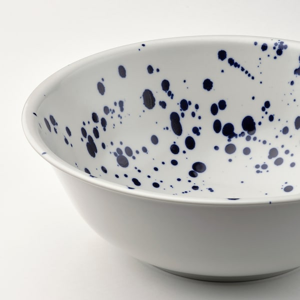 IKEA SILVERSIDA serving bowl, patterned/blue, 11 in, Ikea Ireland | 0689MBUVS