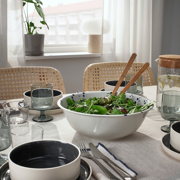 IKEA SILVERSIDA serving bowl, patterned/blue, 11 in, Ikea Ireland | 0689MBUVS