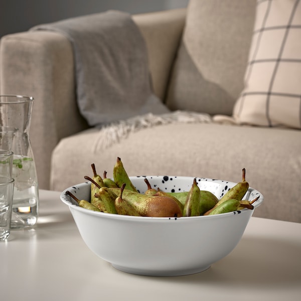 IKEA SILVERSIDA serving bowl, patterned/blue, 11 in, Ikea Ireland | 0689MBUVS