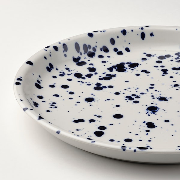 IKEA SILVERSIDA serving plate, patterned/blue, 13 in, Ikea Ireland | 7194ZDRSX