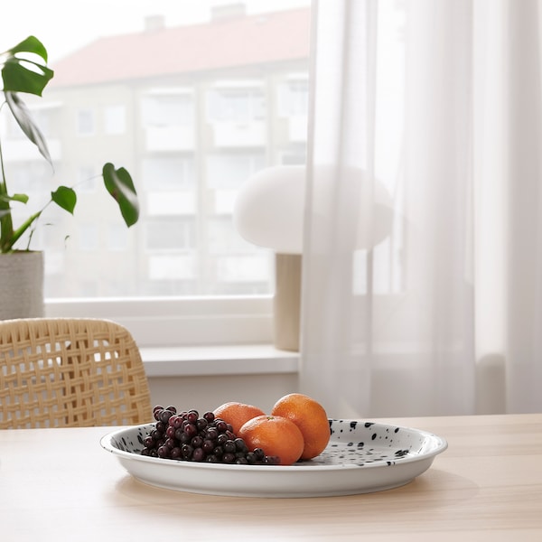 IKEA SILVERSIDA serving plate, patterned/blue, 13 in, Ikea Ireland | 7194ZDRSX