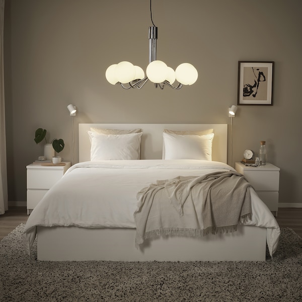 IKEA SIMRISHAMN Chandelier, 7-armed, chrome plated, opal glass, Ikea Ireland | 8641MCUTK
