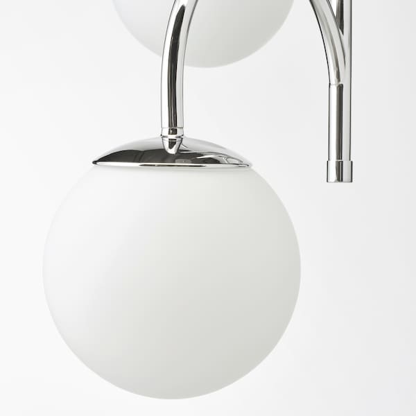 IKEA SIMRISHAMN Pendant lamp, 3-armed, chrome plated, opal glass, Ikea Ireland | 0596NCGYI