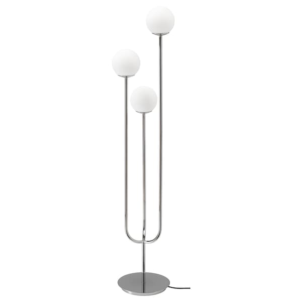 IKEA SIMRISHAMN floor lamp, chrome plated/opal glass, Ikea Ireland | 6524BTOAE