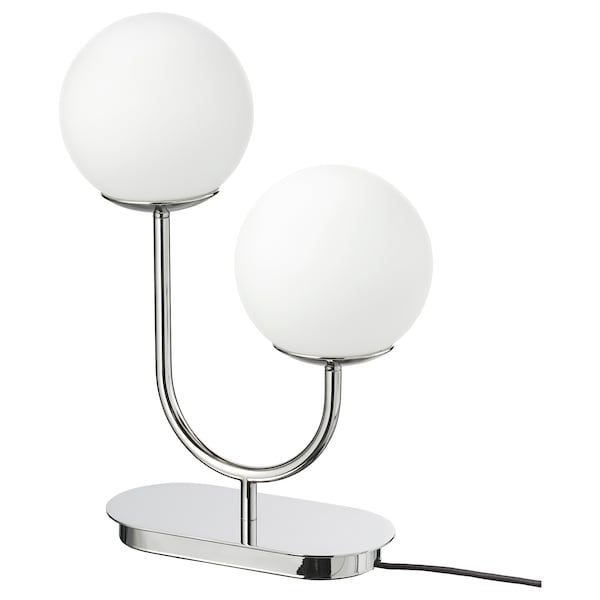 IKEA SIMRISHAMN table lamp with LED bulb, chrome plated/opal glass, 17 in, Ikea Ireland | 9084XAJQM