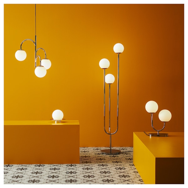 IKEA SIMRISHAMN table/wall lamp with light bulb, chrome plated/opal glass, 6 in, Ikea Ireland | 4906HCOBT