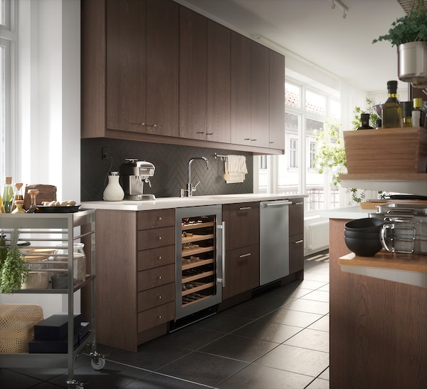 IKEA SINARP 2-p door/corner base cabinet set, brown, 13x30 in, Ikea Ireland | 5148EFJUO