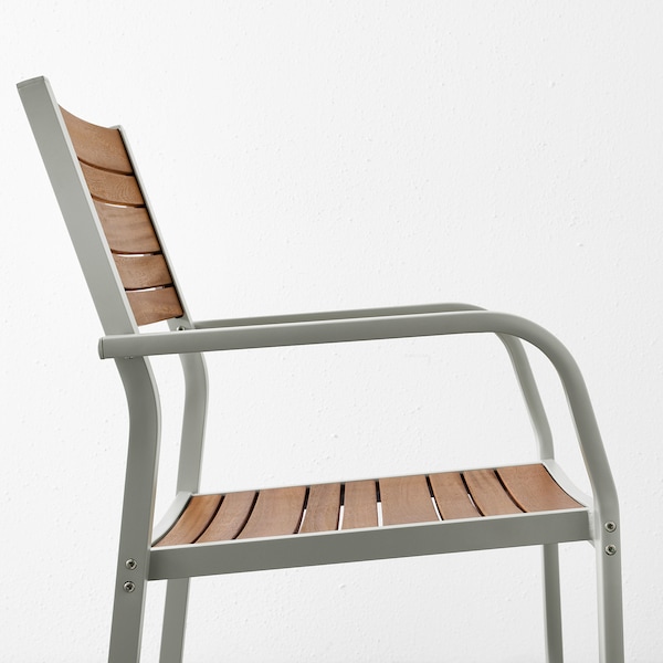 IKEA SJÄLLAND armchair, outdoor, light gray/light brown, Ikea Ireland | 5926RJGTD