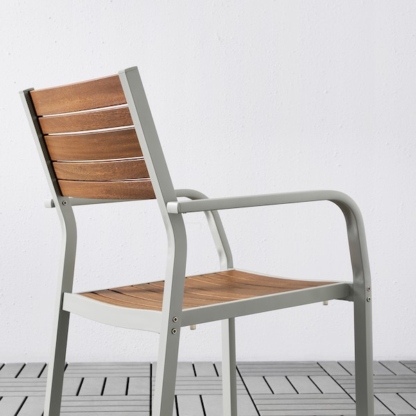 IKEA SJÄLLAND armchair, outdoor, light gray/light brown, Ikea Ireland | 5926RJGTD