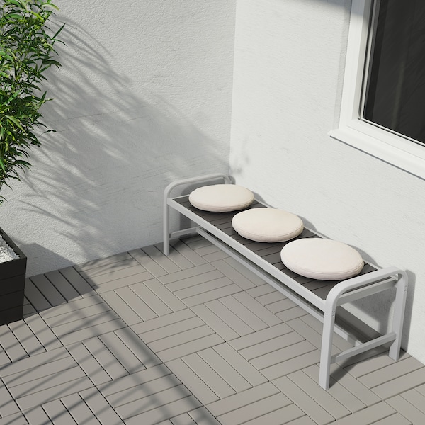 IKEA SJÄLLAND bench, outdoor, light gray/dark gray, 53 1/2 in, Ikea Ireland | 7829YPCLK