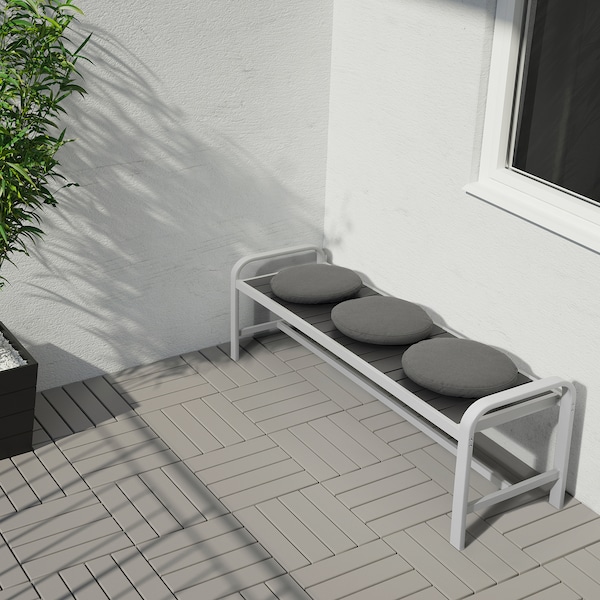 IKEA SJÄLLAND bench, outdoor, light gray/dark gray, 53 1/2 in, Ikea Ireland | 7829YPCLK