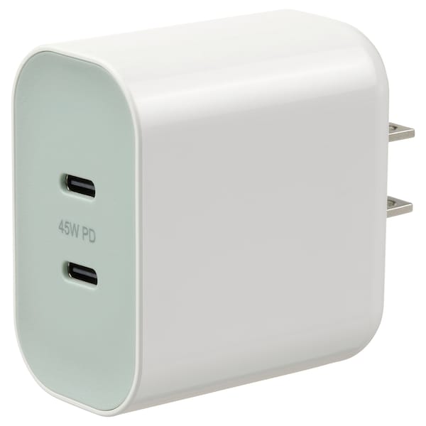 IKEA SJÖSS 45W 2-port USB-C charger, fast charging, Ikea Ireland | 1953SEQUZ