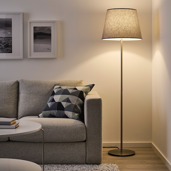 IKEA SKAFTET floor lamp base, nickel plated, Ikea Ireland | 8593HJESM