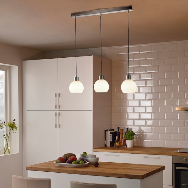 IKEA SKAFTET triple cord set with ceiling mount Nickel Plated Rectangle, Ikea Ireland | 9543ZJGLA