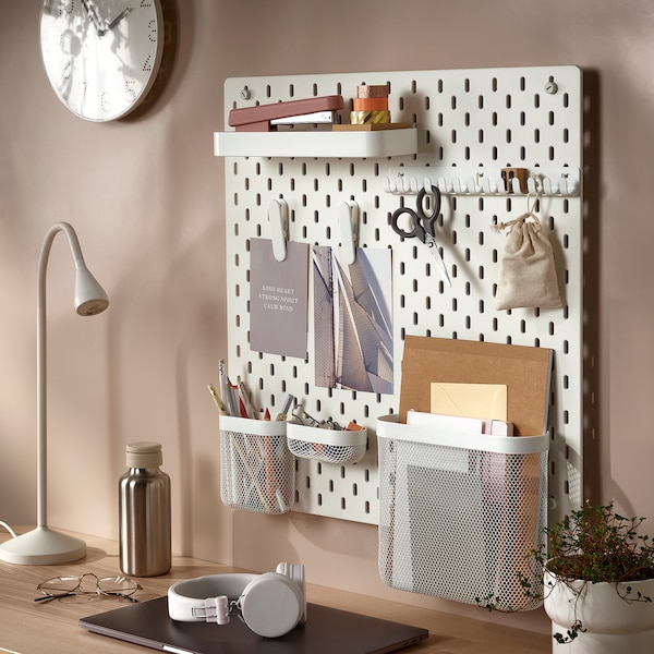 IKEA SKÅDIS Pegboard, white, Width: 22 in Height: 22 in, Ikea Ireland | 3124EVRUZ