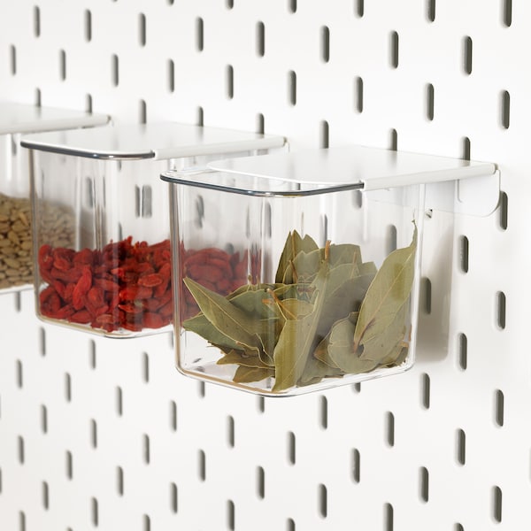 IKEA SKÅDIS container with lid, 3 pack White, Ikea Ireland | 0392IUPJX