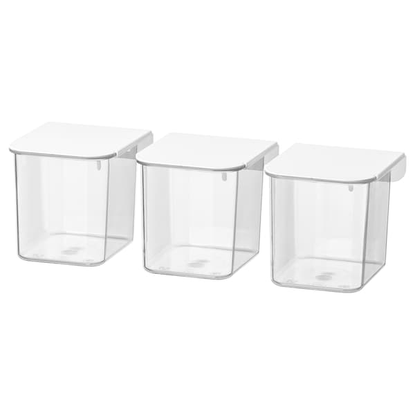 IKEA SKÅDIS container with lid, 3 pack White, Ikea Ireland | 0392IUPJX