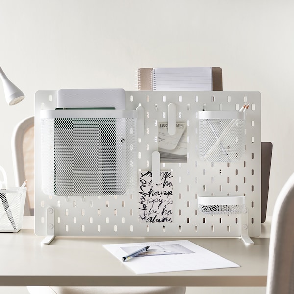 IKEA SKÅDIS free-standing peg board, white, 22x14 ½ in, Ikea Ireland | 2169ADUXQ