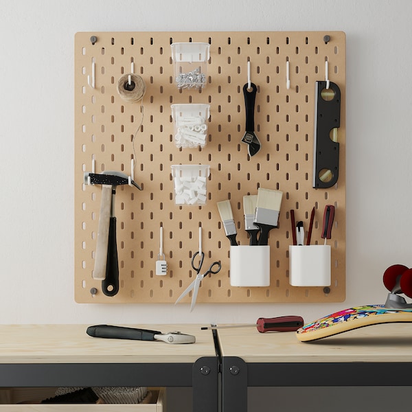 IKEA SKÅDIS pegboard, 22x22 in Wood, Ikea Ireland | 4381VFTQL