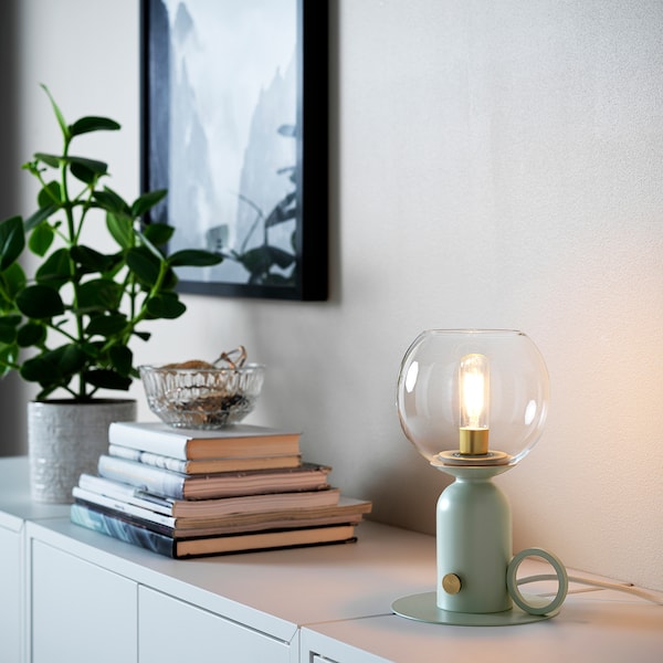 IKEA ÅSKMULLER table lamp, 9 in Gray / Green, Ikea Ireland | 4125VIYUG