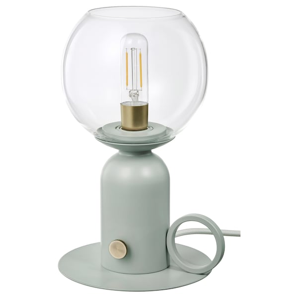 IKEA ÅSKMULLER table lamp with LED bulb, 9 in Gray / Green, Ikea Ireland | 4735EBXHR