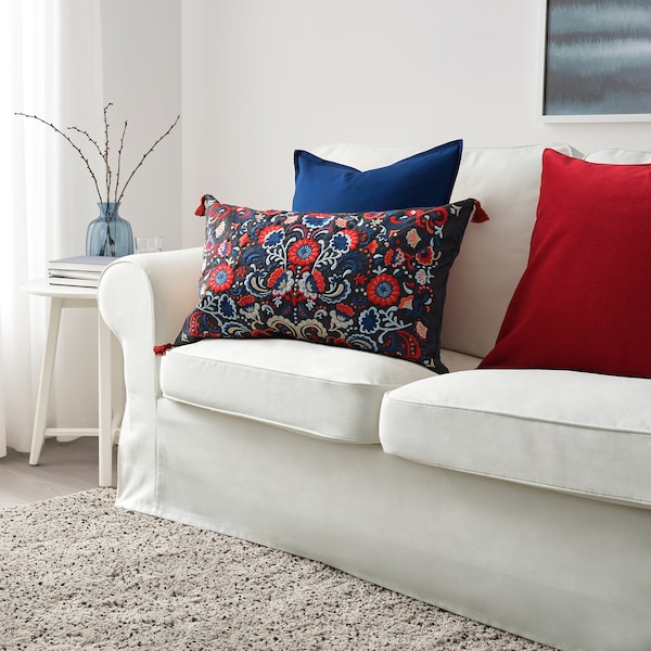 IKEA SKOGSKORN cushion, dark gray/multicolor, 16x26 in, Ikea Ireland | 6078UXFCL