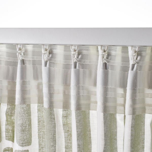 IKEA SKOGSSTJÄRNA curtains, 1 pair, gray-green/white, 57x98 in, Ikea Ireland | 5614MRHBO