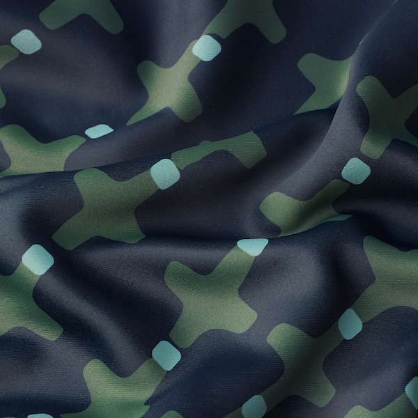 IKEA SKOGSSVINGEL room darkening curtains, 1 pair, dark blue/green, 50x98 in, Ikea Ireland | 9650XURMZ