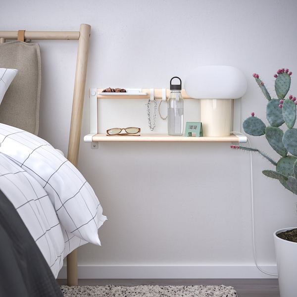IKEA SKOMAKARE wall shelf, white/aspen, 25 5/8x10 1/4 in, Ikea Ireland | 6984SDEJG