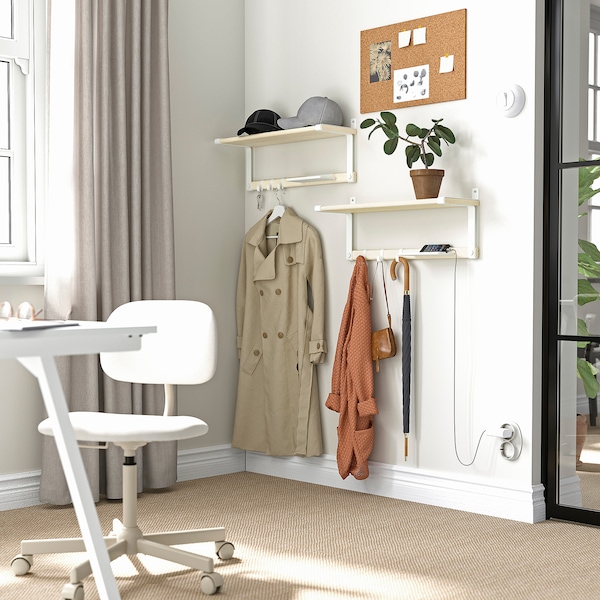 IKEA SKOMAKARE wall shelf, white/aspen, 25 5/8x10 1/4 in, Ikea Ireland | 6984SDEJG