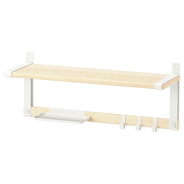 IKEA SKOMAKARE wall shelf, white/aspen, 25 5/8x10 1/4 in, Ikea Ireland | 6984SDEJG