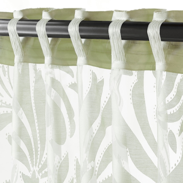 IKEA SKÄREFLY sheer curtains, 1 pair, 57x98 in Green, Ikea Ireland | 3451HEKDX