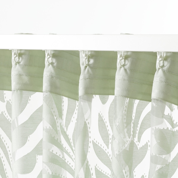 IKEA SKÄREFLY sheer curtains, 1 pair, 57x98 in Green, Ikea Ireland | 3451HEKDX