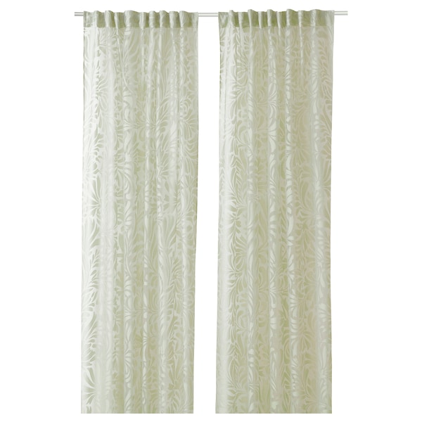 IKEA SKÄREFLY sheer curtains, 1 pair, 57x98 in Green, Ikea Ireland | 3451HEKDX