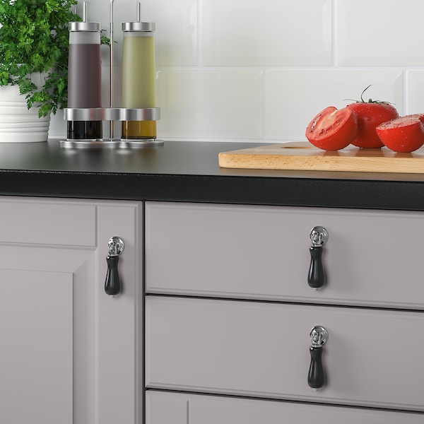 IKEA SKÄRHAMN drop pull, black/chrome plated, 13/16 in, 2 pack, Ikea Ireland | 7092ITXYW