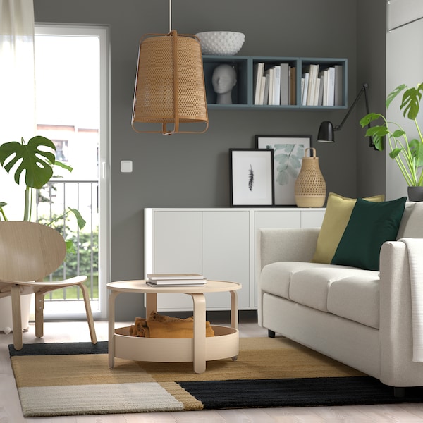 IKEA SKRIFTSPRÅK rug, low pile, 5'7 inx7'10 in Yellow / Brown / Dark Blue, Ikea Ireland | 2896MVNJI
