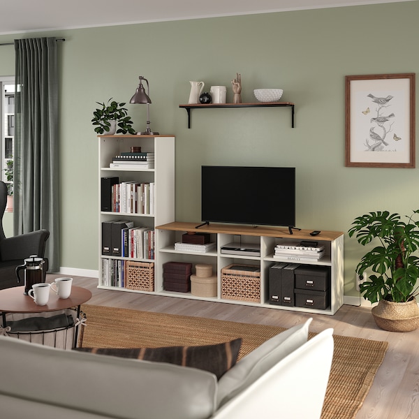 IKEA SKRUVBY TV storage combination, 85x15x55 1/8 in White, Ikea Ireland | 9562QLZXK