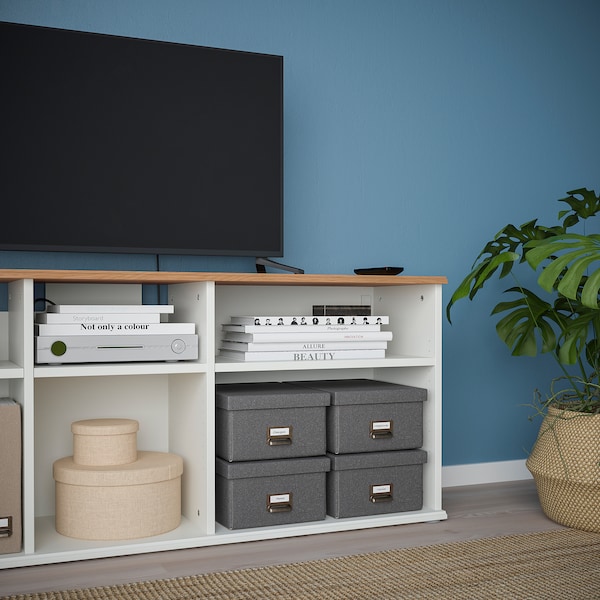 IKEA SKRUVBY TV storage combination, 85x15x55 1/8 in White, Ikea Ireland | 9562QLZXK