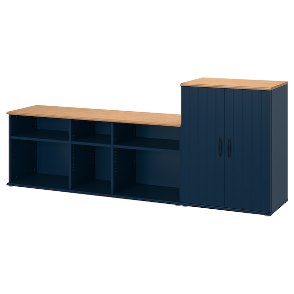 IKEA SKRUVBY TV storage combination, 89x15x35 3/8 in Black / Blue, Ikea Ireland | 8705NFJMZ